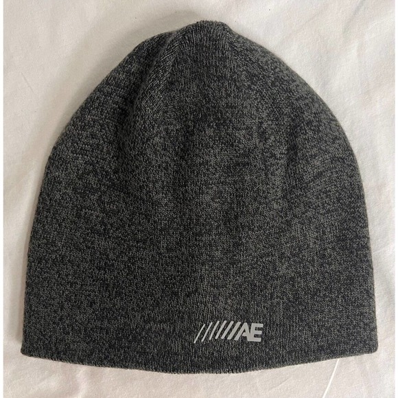 American Eagle Outfitters Ski Cap Men's One Size Gray Orange Logo Reversible - Picture 2 of 7